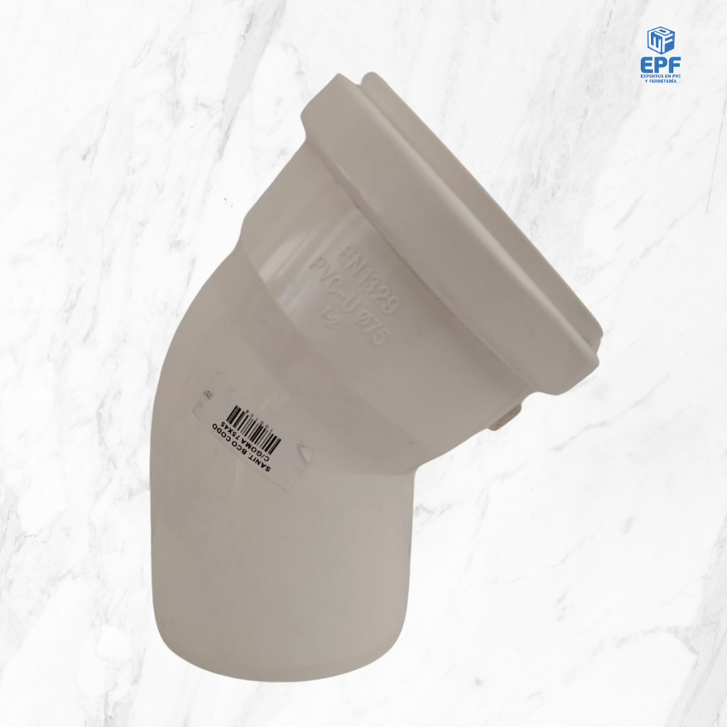 SANITARIO BLANCO CODO C/GOMA 75X45
