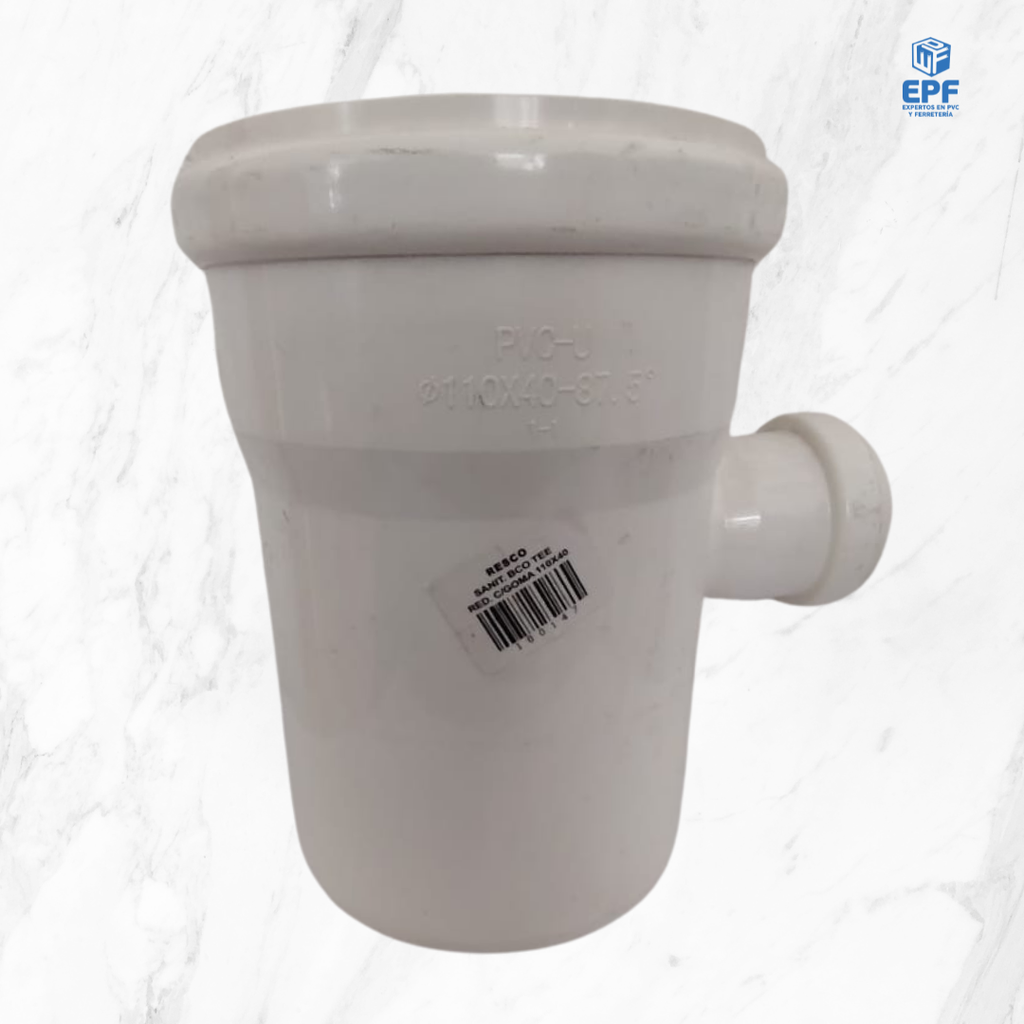 SANITARIO BLANCO TEE REDUCCION C/GOMA 110X40