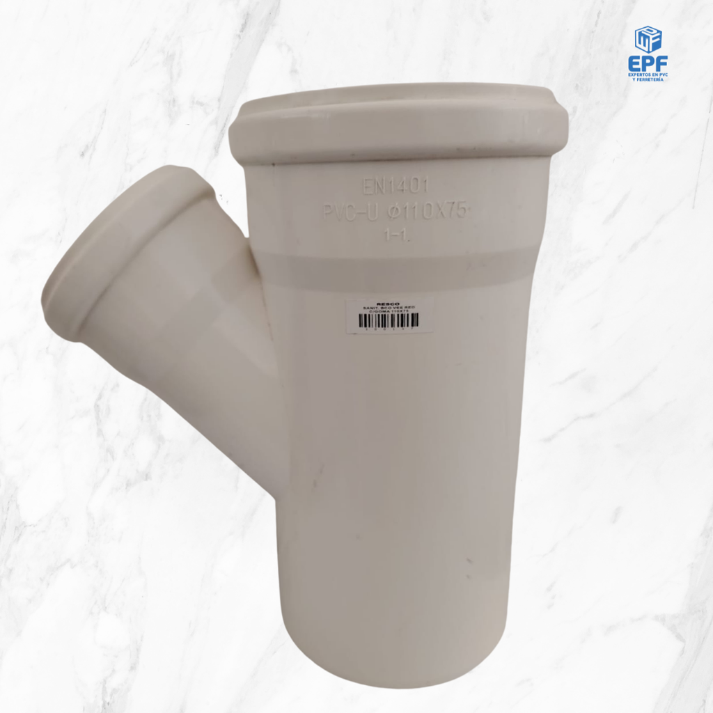 SANITARIO BLANCO TEE REDUCCION C/GOMA 110X75