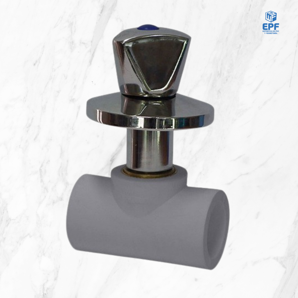 PPR VALVULA MANILLA CROM C/BOTON R/A 20MM