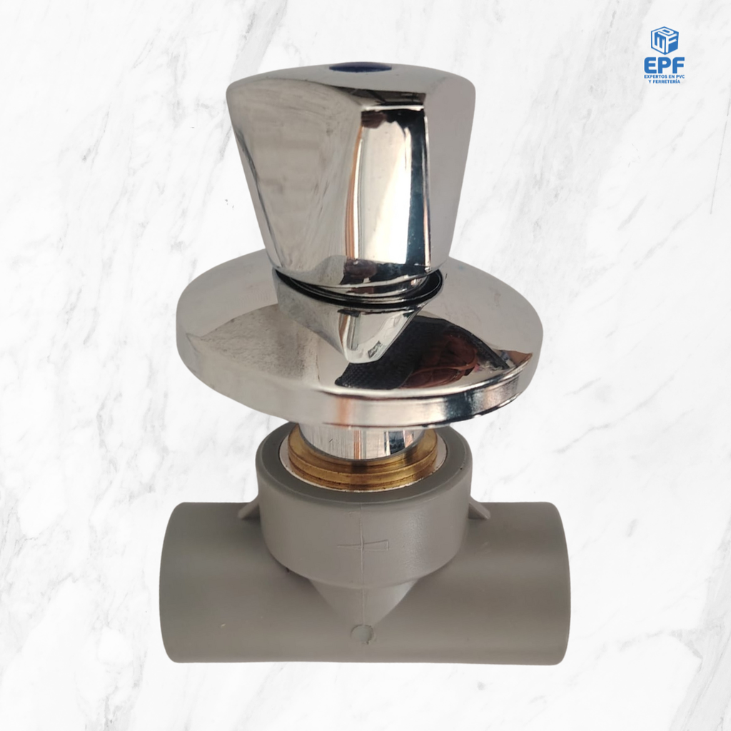 PPR VALVULA MANILLA CROMADA C/BOTON R/A 25MM