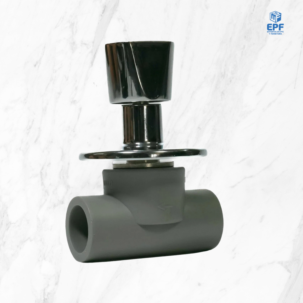 PPR VALVULA MANILLA LARGA CROM C/BOTON R/A 20MM