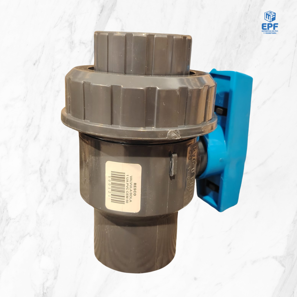 VALVULA BOLA 1 UA PVC CEM 50