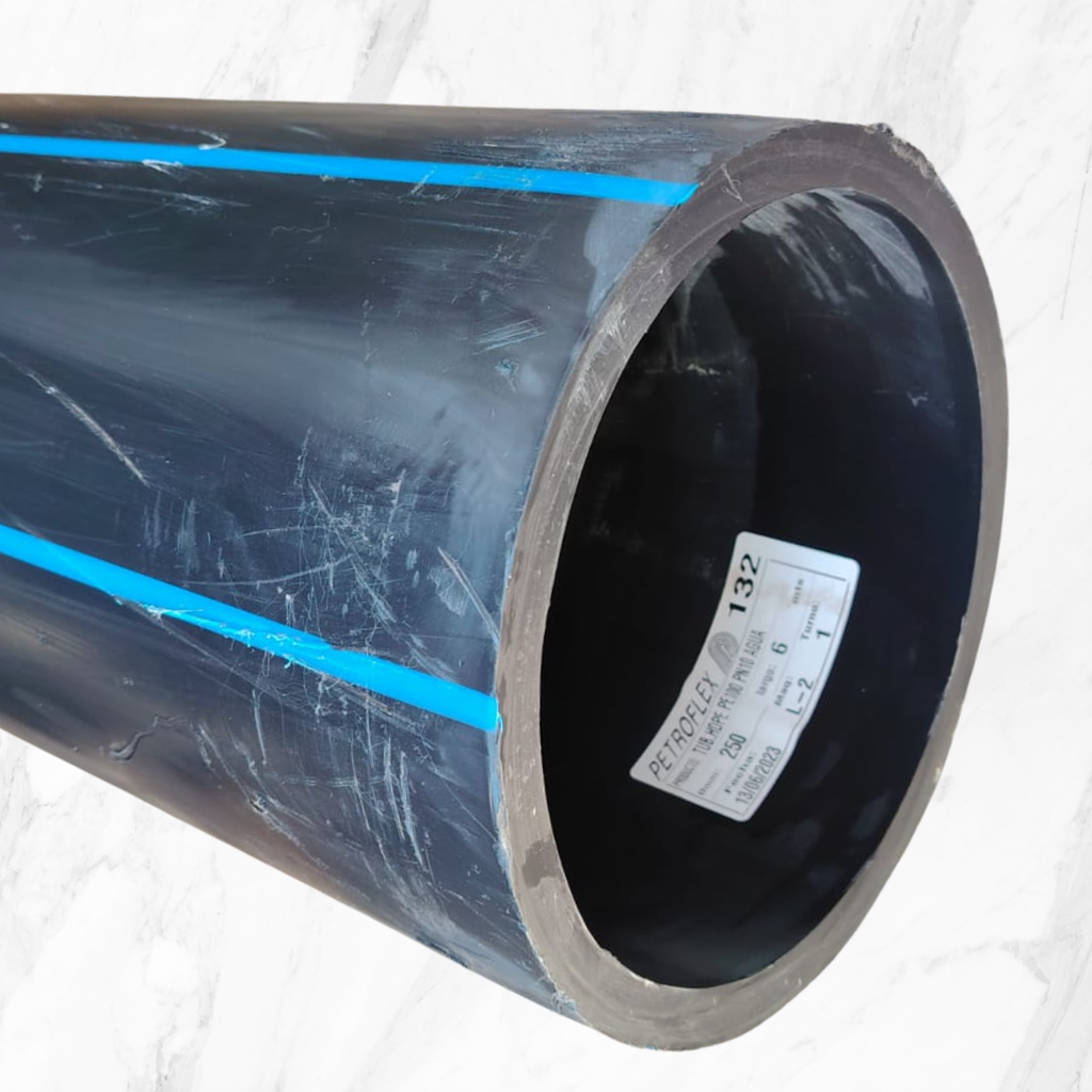 TUBO HDPE PN10 PE100 250 MM T6 MTS