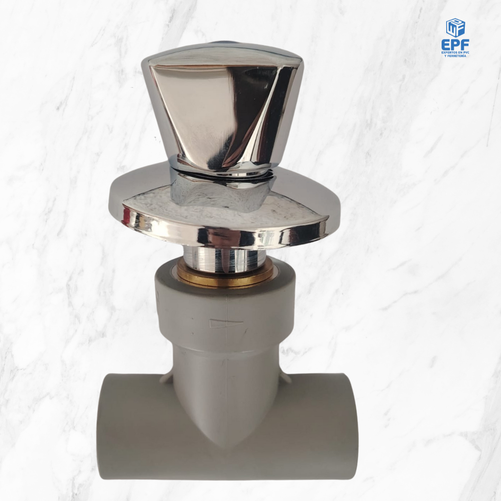 PPR VALVULA MANILLA LARGA CROMADA C/BOTON R/A 25MM
