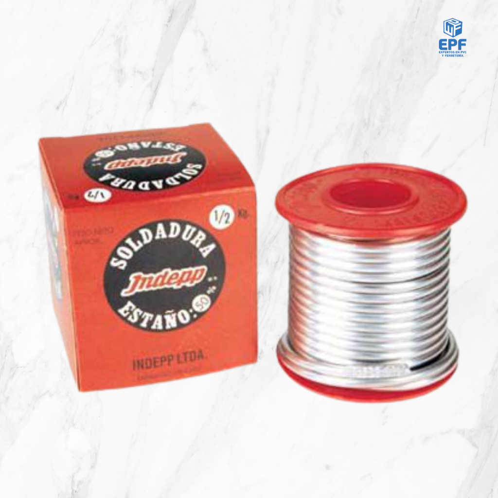 SOLDADURA ESTAÑO 50% 1/2 KG INDEPP (ROJO)