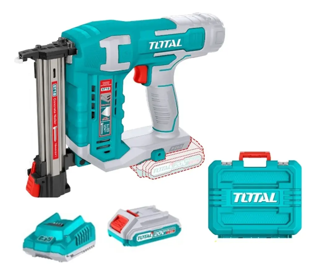 TOTAL - Pistola Clavadora 18mm P/ Concreto 20v Bat+ Carg 