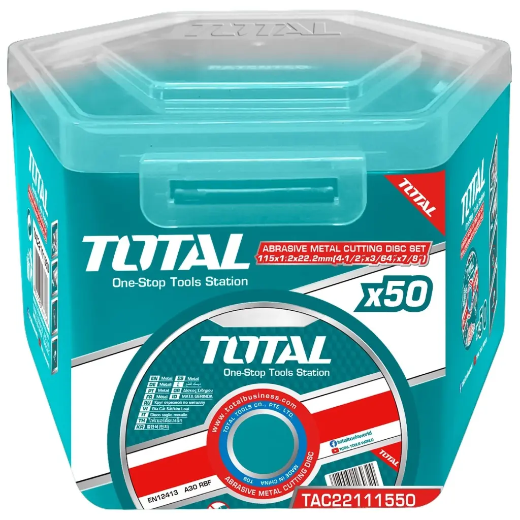 TOTAL - Set 50 Discos Corte Metal Para Amoladora 4.1/2" - 1.2mm