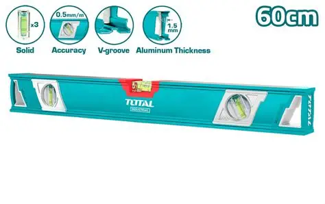 TOTAL - Nivel Aluminio 2 Burbujas 60cm