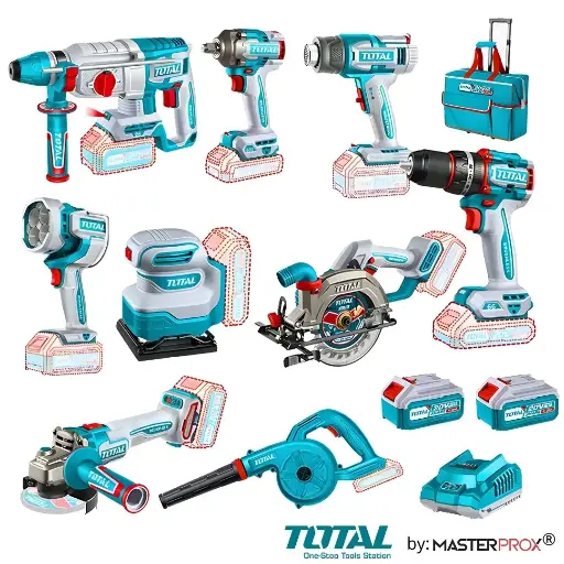 [TOLSI250381] TOTAL Kit Herramientas Inalámbricas 20v 9 Pcs+ 2 Bat+ Carg